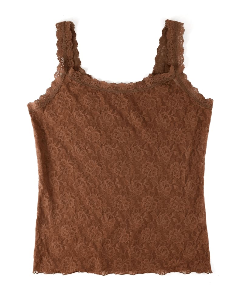 Front of a size 3X SIGNATURE LACE UNLINED CAMISOLE in MACB-MACCHIATO by Hanky Panky. | dia_product_style_image_id:272546